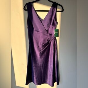 Ralph Lauren Purple Midi Satin Dress